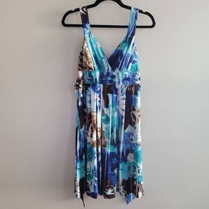 Vintage y2k tropical beaded babydoll dress summer‎ breathable flowy lightweight
